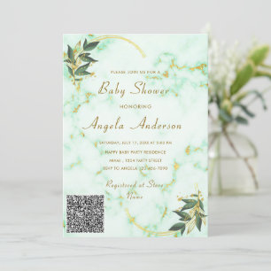 Invitation au Baby shower du Marbre blanc d'or du