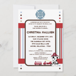 Invitation au Baby shower du moteur d'incendie Noj