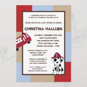 Invitation au Baby shower du moteur d'incendie Noj