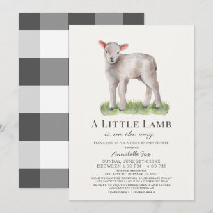 Invitation au Baby shower du petit agneau