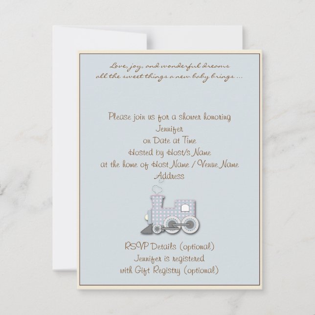 Invitation au Baby shower du train bleu ivoirien (Devant)