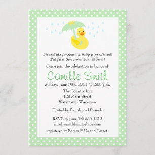 Invitation au Baby shower en caoutchouc