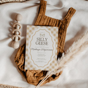 Invitation au Baby shower En vichy triplet de l'oi