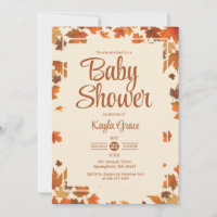 Invitation au Baby shower Feuille de l'érable d'au