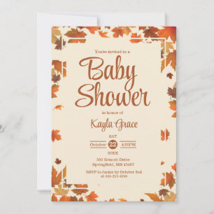 Invitation au Baby shower Feuille de l'érable d'au