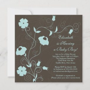 Invitation au Baby shower floral de printemps mode