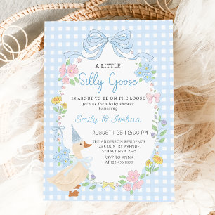 Invitation au Baby shower floral d'oie soie