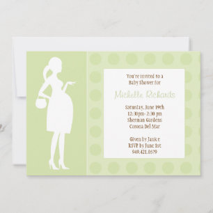 Invitation au Baby shower Green Dots