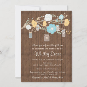 invitation au Baby shower, jarres rustiques de mas