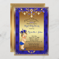 Invitation au Baby shower Little Blond Prince, Nav