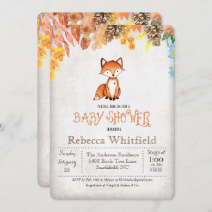 Invitation au Baby shower Little Fox