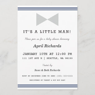 Invitation au Baby shower Little Man