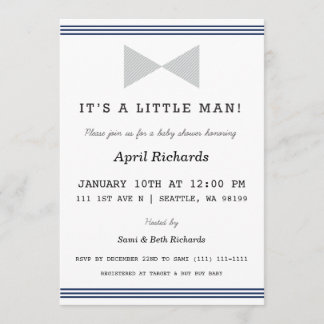 Invitation au Baby shower Little Man