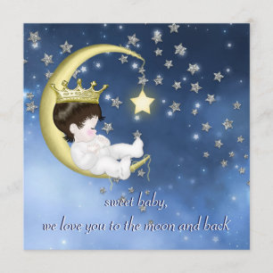 Invitation Au Baby shower Lune