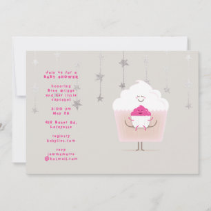 Invitation au Baby shower Maman et Baby Cupcake