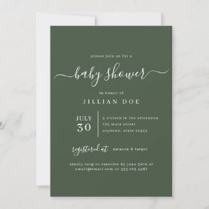 Invitation au Baby shower minimaliste écologique d