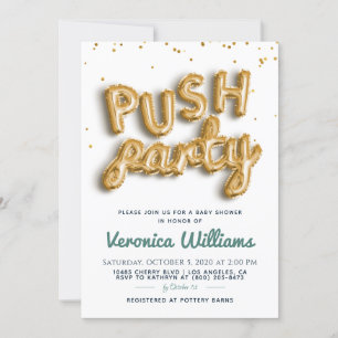 Invitation au Baby shower moderne branché de Push 