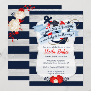 Invitation au Baby shower nautique - Thème du mari