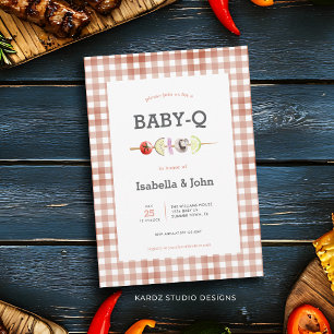 Invitation au Baby shower neutre Baby-Q