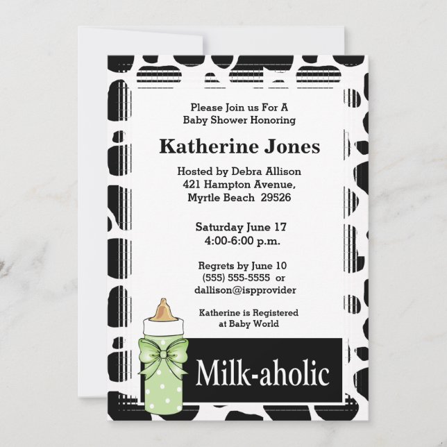 Invitation au Baby shower neutre de Milkaholic (Devant)