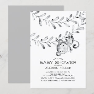 Invitation au Baby shower neutre de Petit Singe sa