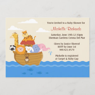 Invitation au Baby shower Noahs Ark