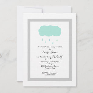 Invitation au Baby shower nuage de pluie