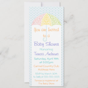 Invitation au Baby shower parapluie Lacy