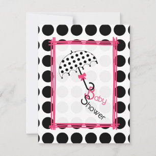 Invitation au Baby shower-parapluie Polka Dot