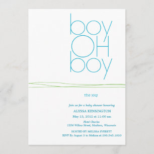 Invitation au Baby shower personnalisé Oh Boy