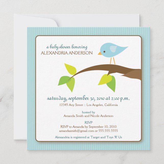 Invitation au Baby shower personnalisé sur Twitter (Devant)