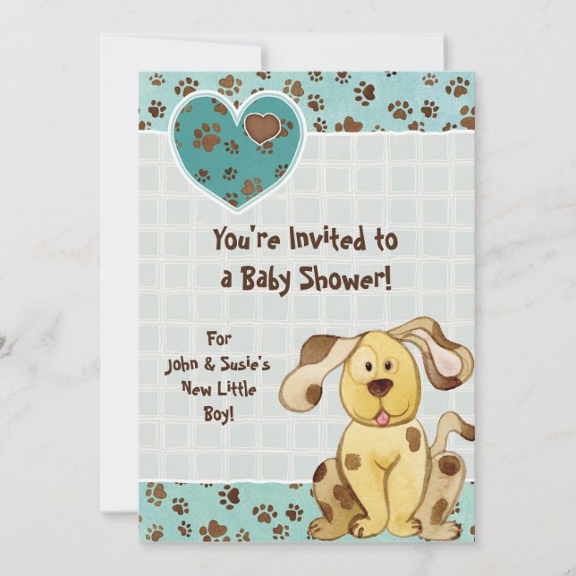 Invitation au Baby shower photo du meilleur ami d' (Devant)
