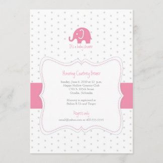 Invitation au Baby shower Polkadot de l'éléphant r