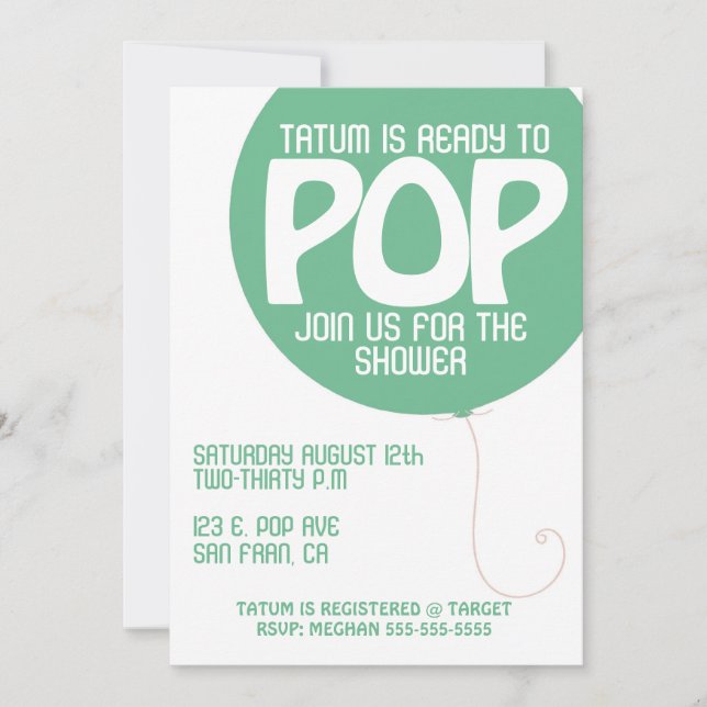 Invitation au Baby shower POP (Devant)