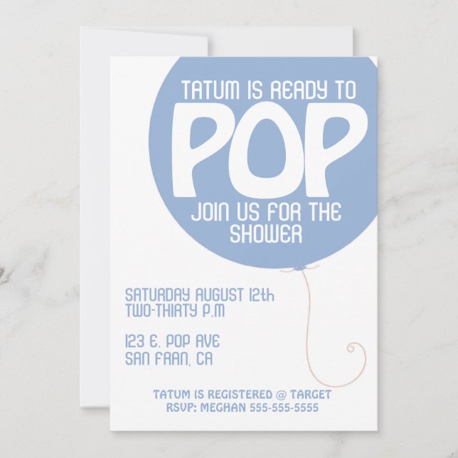 Invitation au Baby shower POP (Devant)