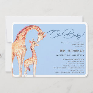Invitation au Baby shower pour garçons de Giraffe 