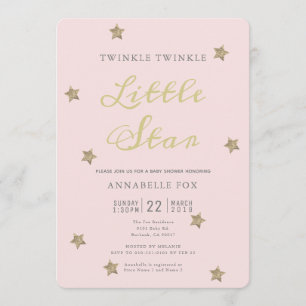 Invitation au Baby shower rose de la petite étoile