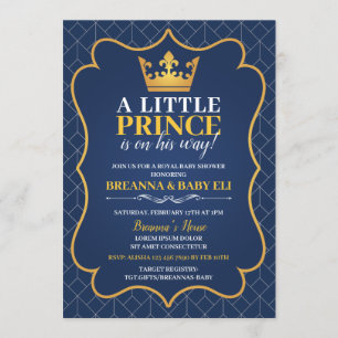 Invitation au Baby shower royal