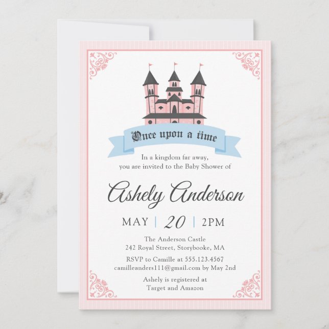 Invitation au Baby shower royal du château Princes (Devant)