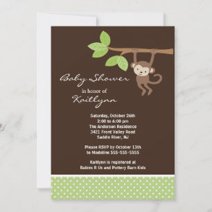Invitation au Baby shower Safari de Baby Monkey