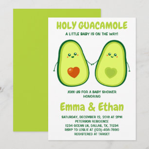 Invitation au Baby shower Saint-Guacamole Avocado