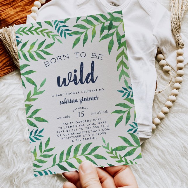 Invitation au Baby shower sauvage (Créateur téléchargé)