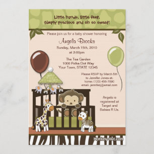 Invitation au Baby shower singe