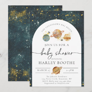 Invitation au Baby shower spatial   Baby shower sp