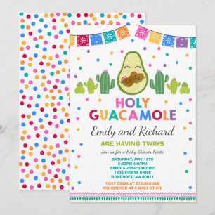 Invitation au Baby shower Twin Fiesta