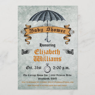 Invitation au Baby shower Vintage