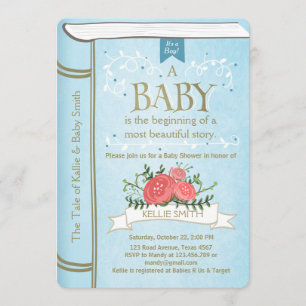 Invitation au Baby shower Vintage de Storybook Boy