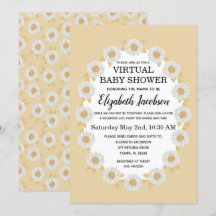 Invitation au Baby shower virtuel Boho Daisies