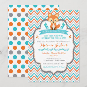 Invitation au Baby shower Woodland Fox