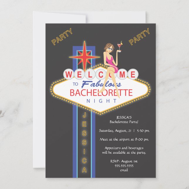 Invitation au Bachelorette de la Nuit des Filles (Devant)